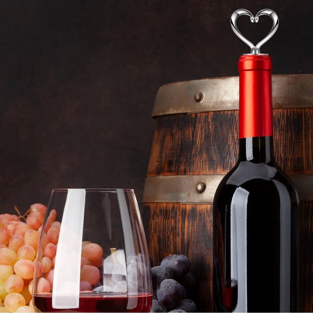 Wine Stopper, 1 Piece, Reusable Heart Wine Stopper, Love your Wine, Keep Fresh - Picture 5 of 7